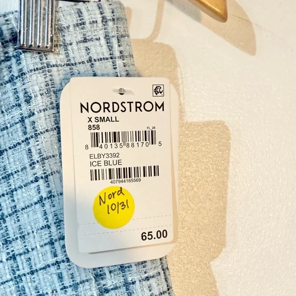 Elodie pleated plaid icy blue mini skirt NWT size XS - Picture 4 of 6